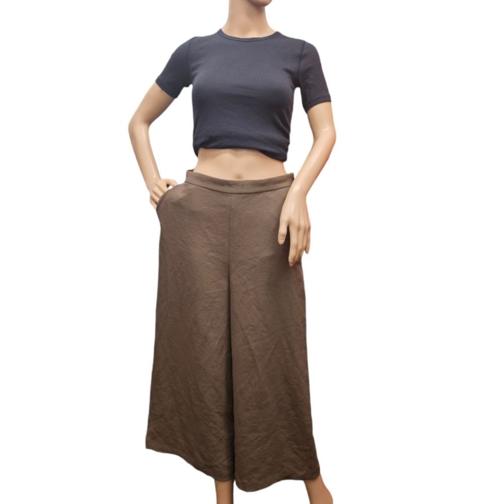 Wilfred Wide Leg Cropped Pants in Tan